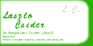 laszlo csider business card
